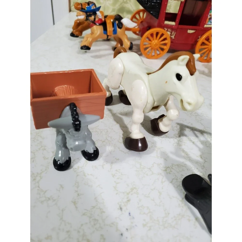 Vintage Fisher-Price Great Adventures™ Cannonball Coach Plus Western Toys Lot